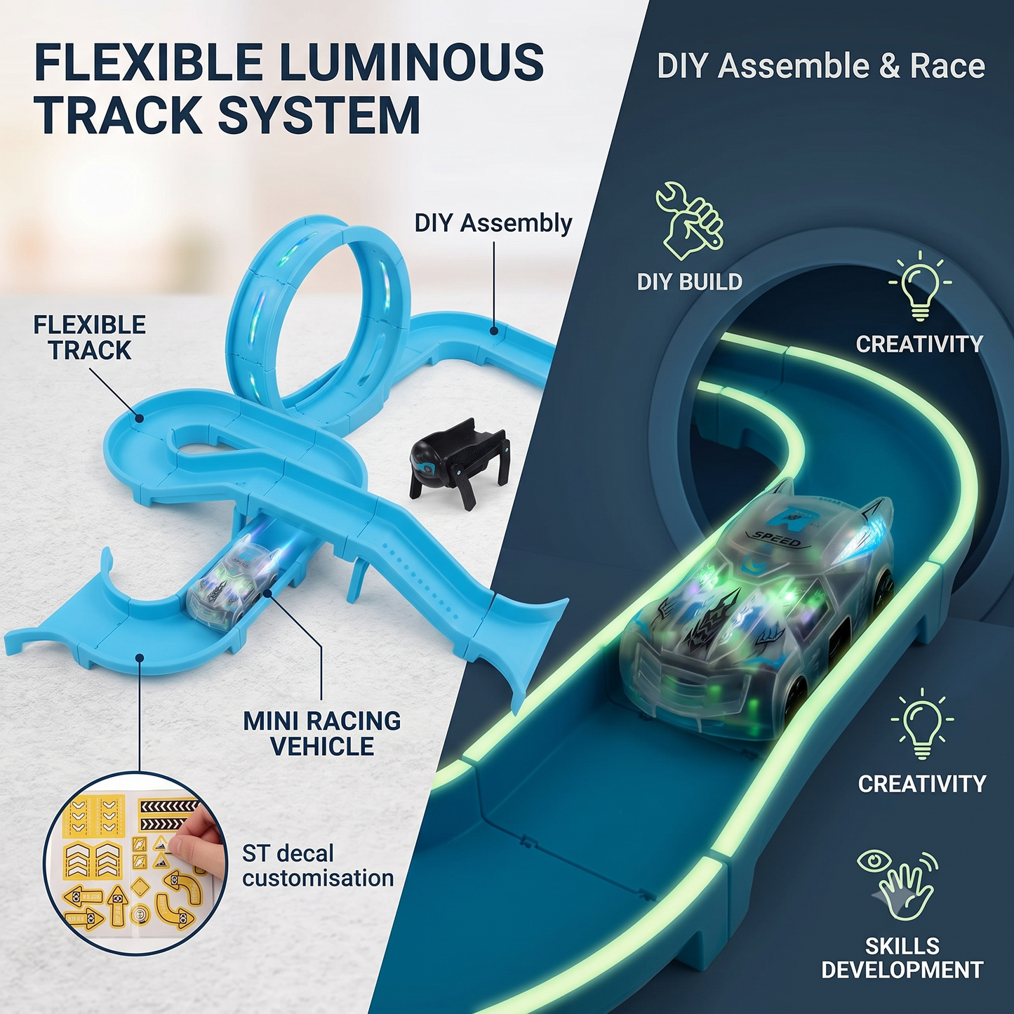 Flexible DIY Race Track Car Toy
