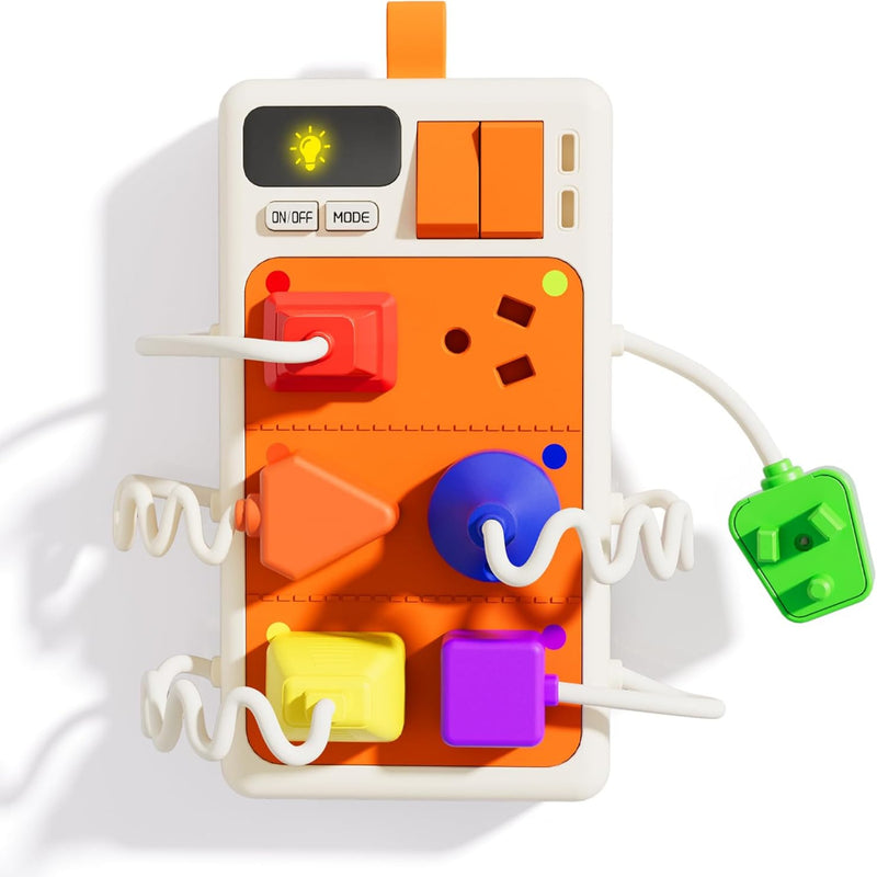 Montessori Plug & Play Busy Board for Toddlers with Light & Sound