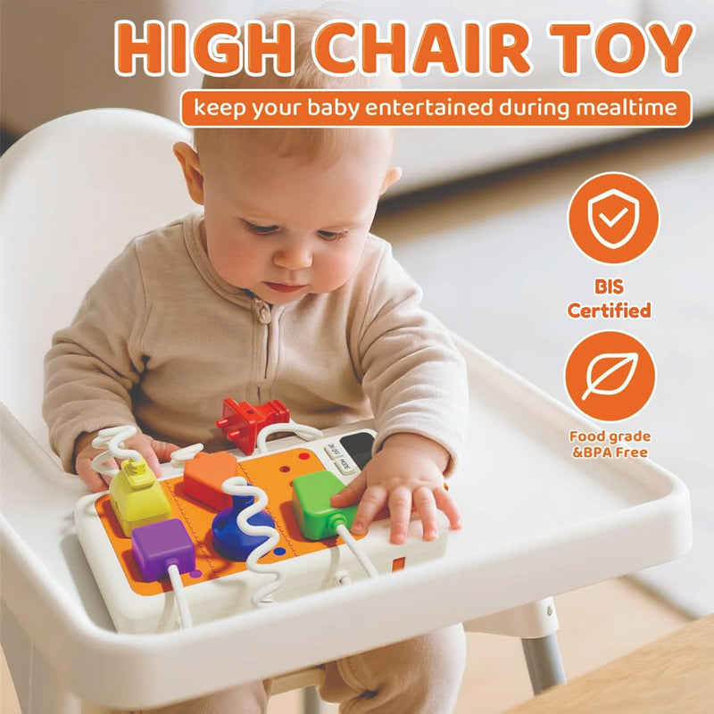Montessori Plug & Play Busy Board for Toddlers with Light & Sound