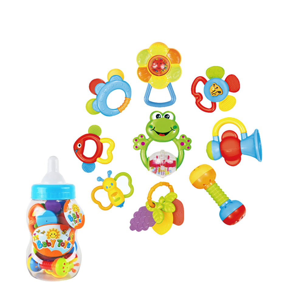 11-Piece Baby Rattle & Teether Gift Set with Big Sipper