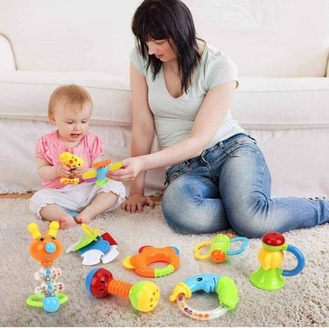 11-Piece Baby Rattle & Teether Gift Set with Big Sipper