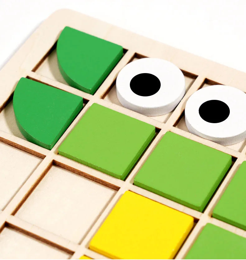 Color Mosaic Puzzle Board – Educational Wooden Pattern Matching Game