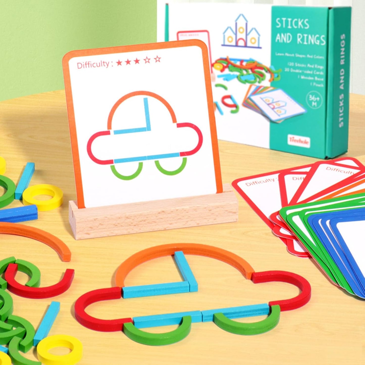 Creative Sticks & Rings Matching Puzzle Toys