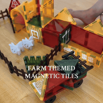 Magnetic Farm Building Tiles for Creative Play – 26 Piece Set