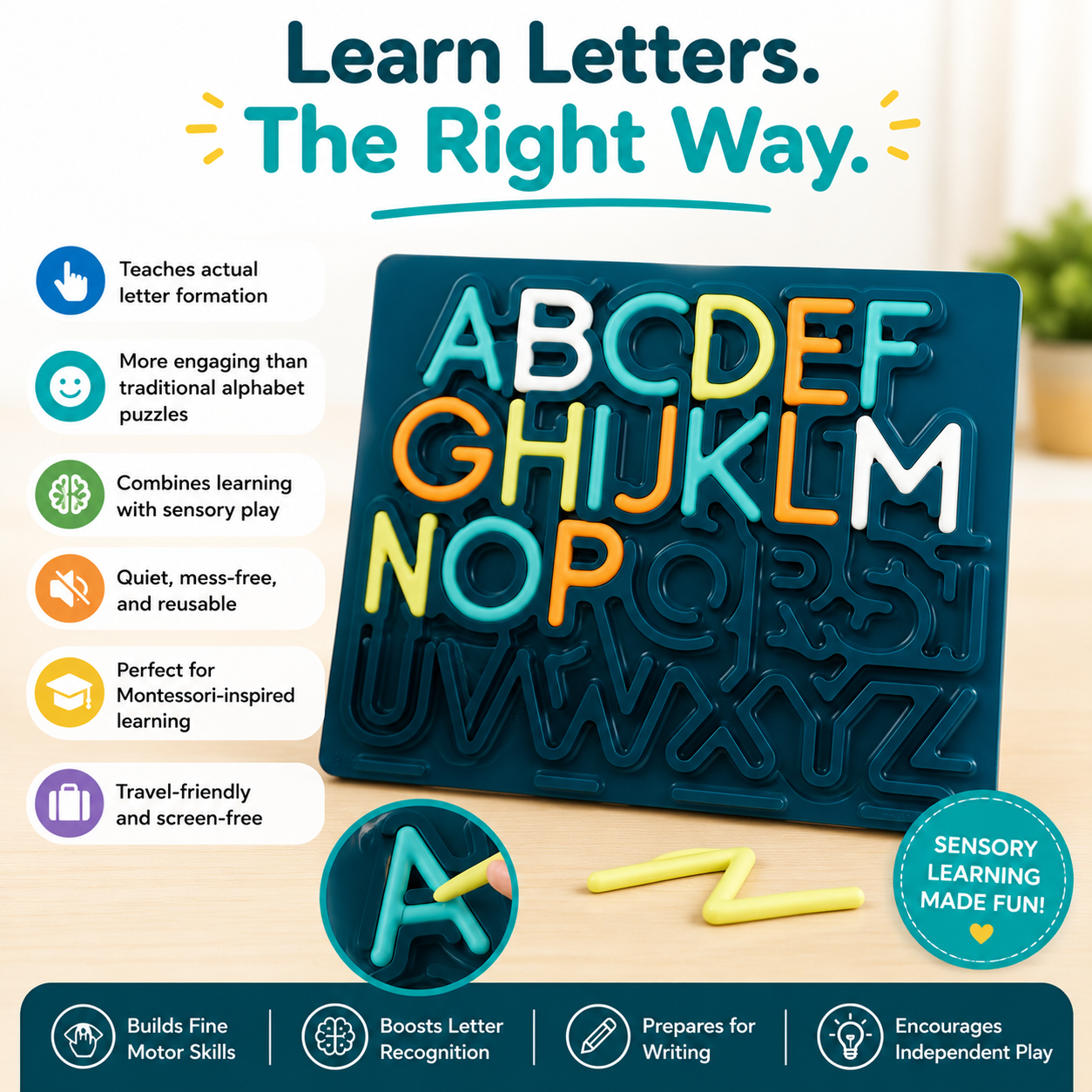 Advanced ABC Tracing Puzzle Board