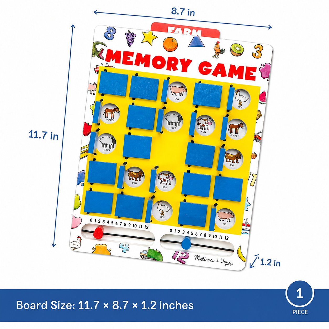 Flip & Match Memory Board Game