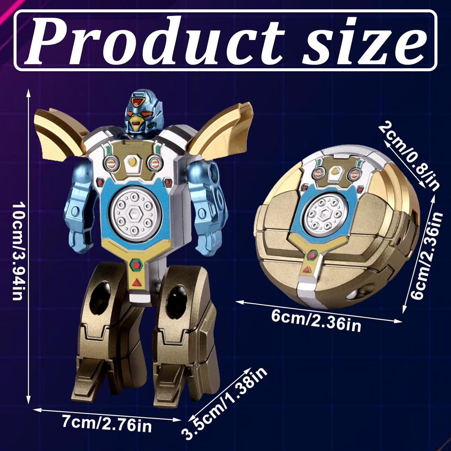 Transforming Gyroscopic Deformation Robot & Fidget Toy ( Set of 3 )
