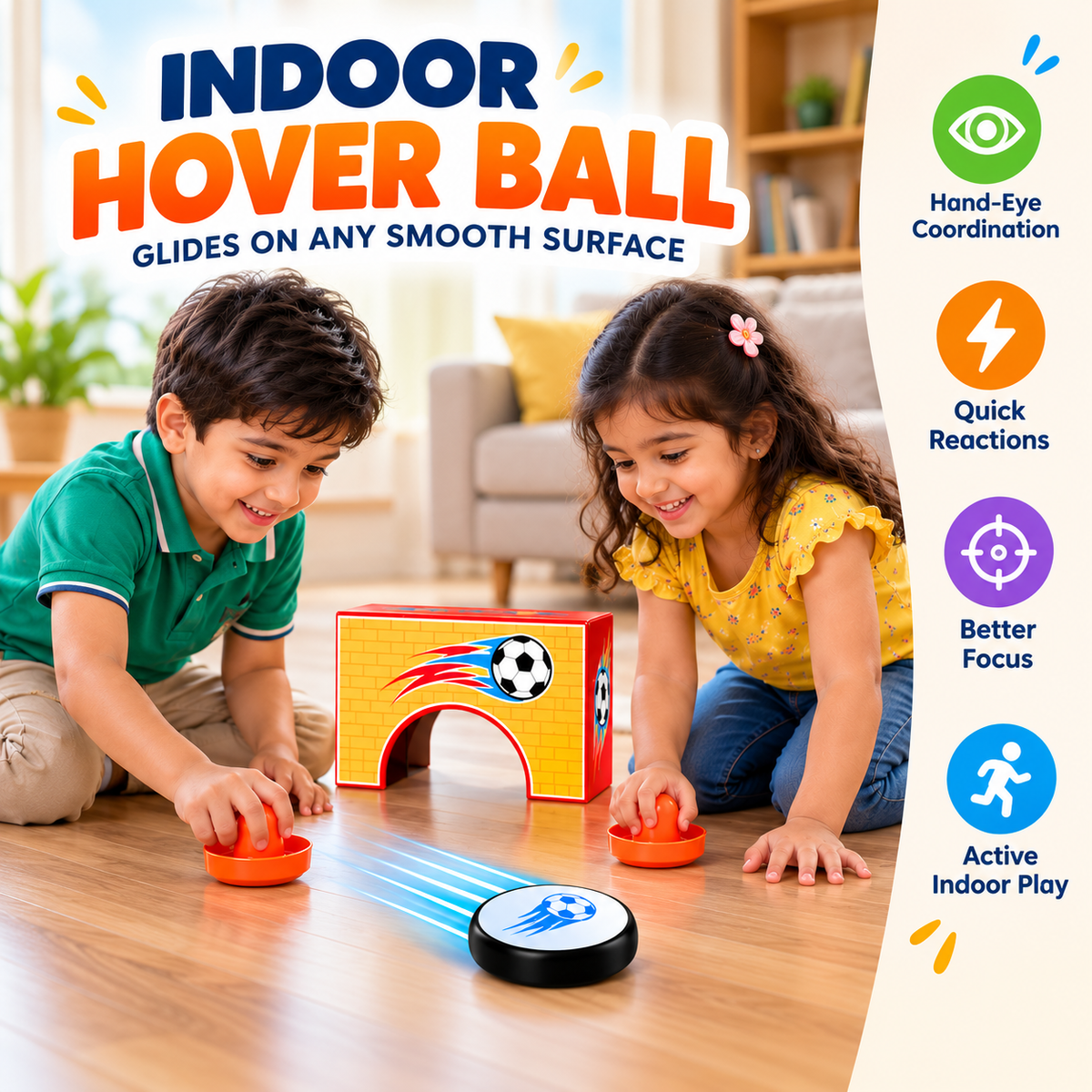 Portable Tabletop Air Hockey Set