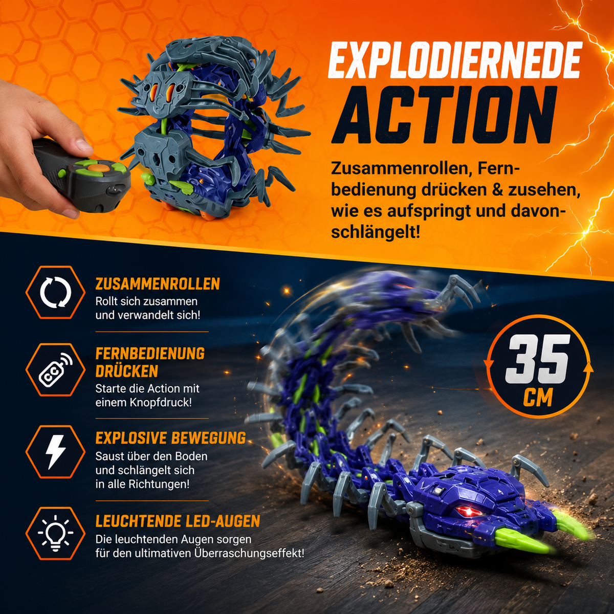 Remote Control Exploding Centipede