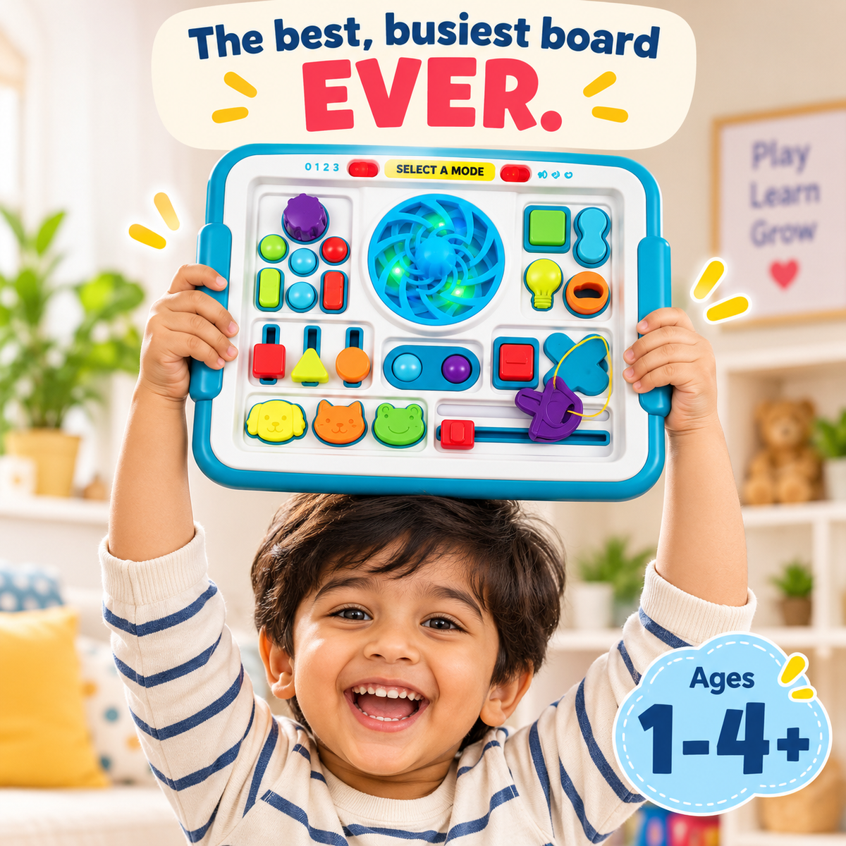 3-in-1 Interactive Lights & Sounds Busy Board