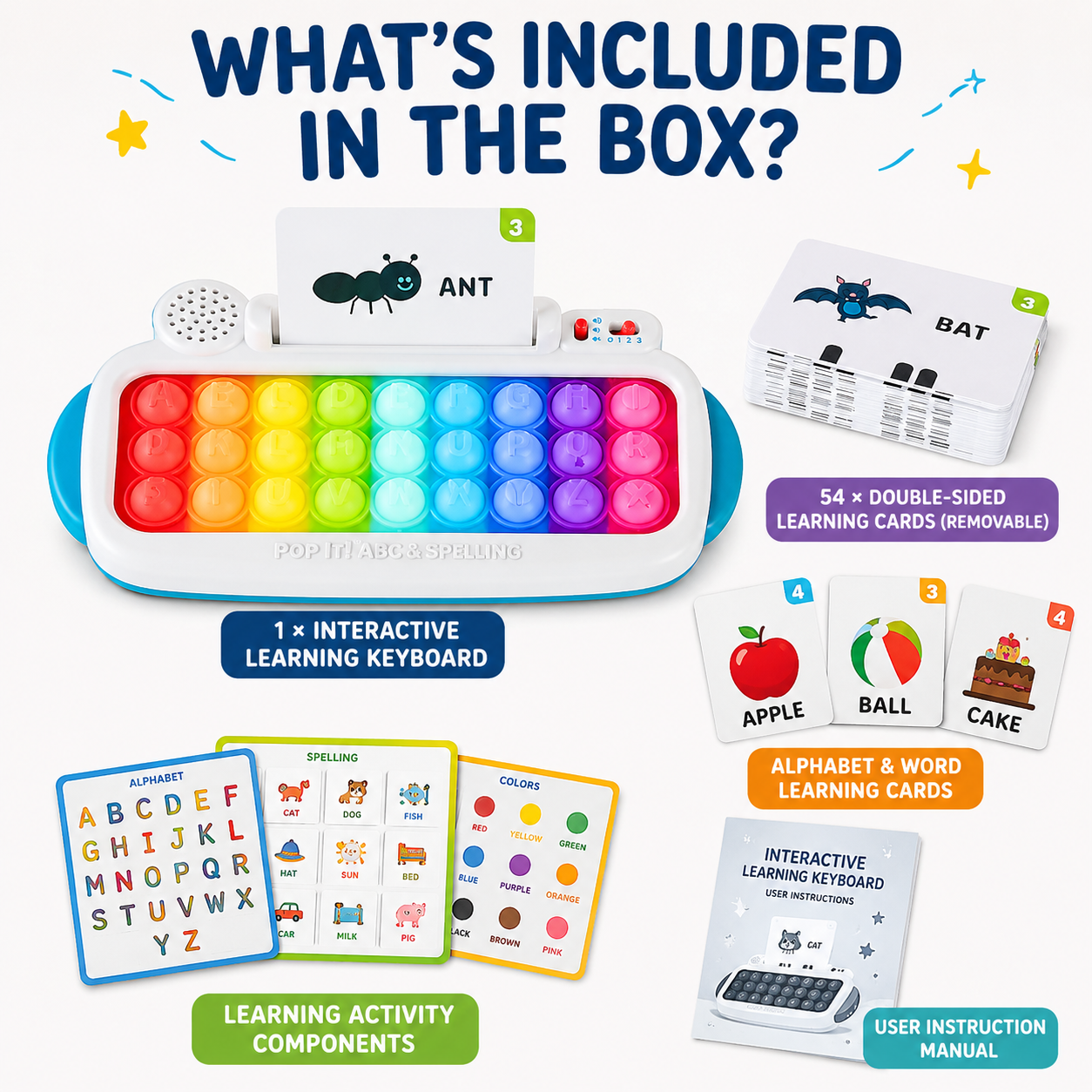Pop & Learn ABC Spelling Keyboard – Interactive Screen-Free Educational Toy