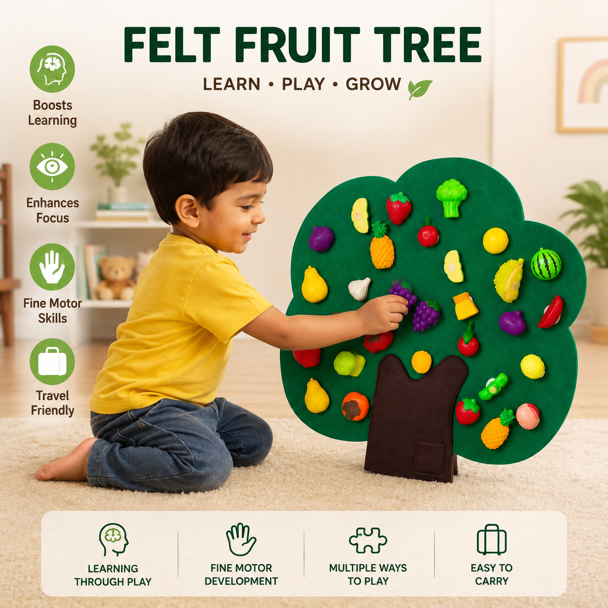 Felt Fruit Tree Activity Board