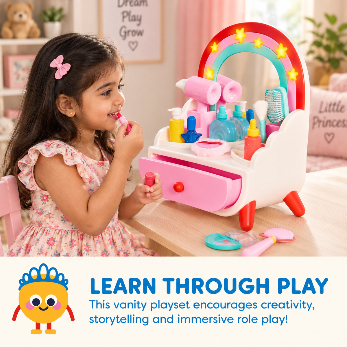 Light-Up Pretend Beauty Vanity Playset