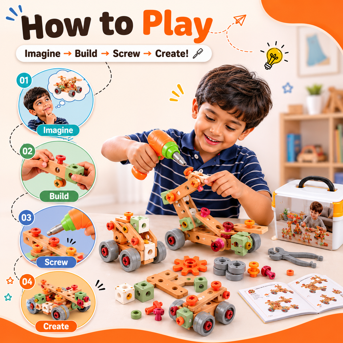 Creative Construction Tool Set - 158-Piece