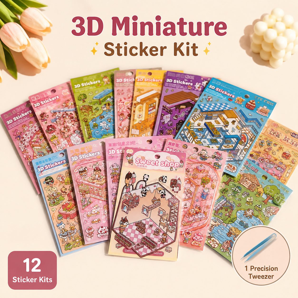 3D Miniature Cozy Sticker Craft Kit