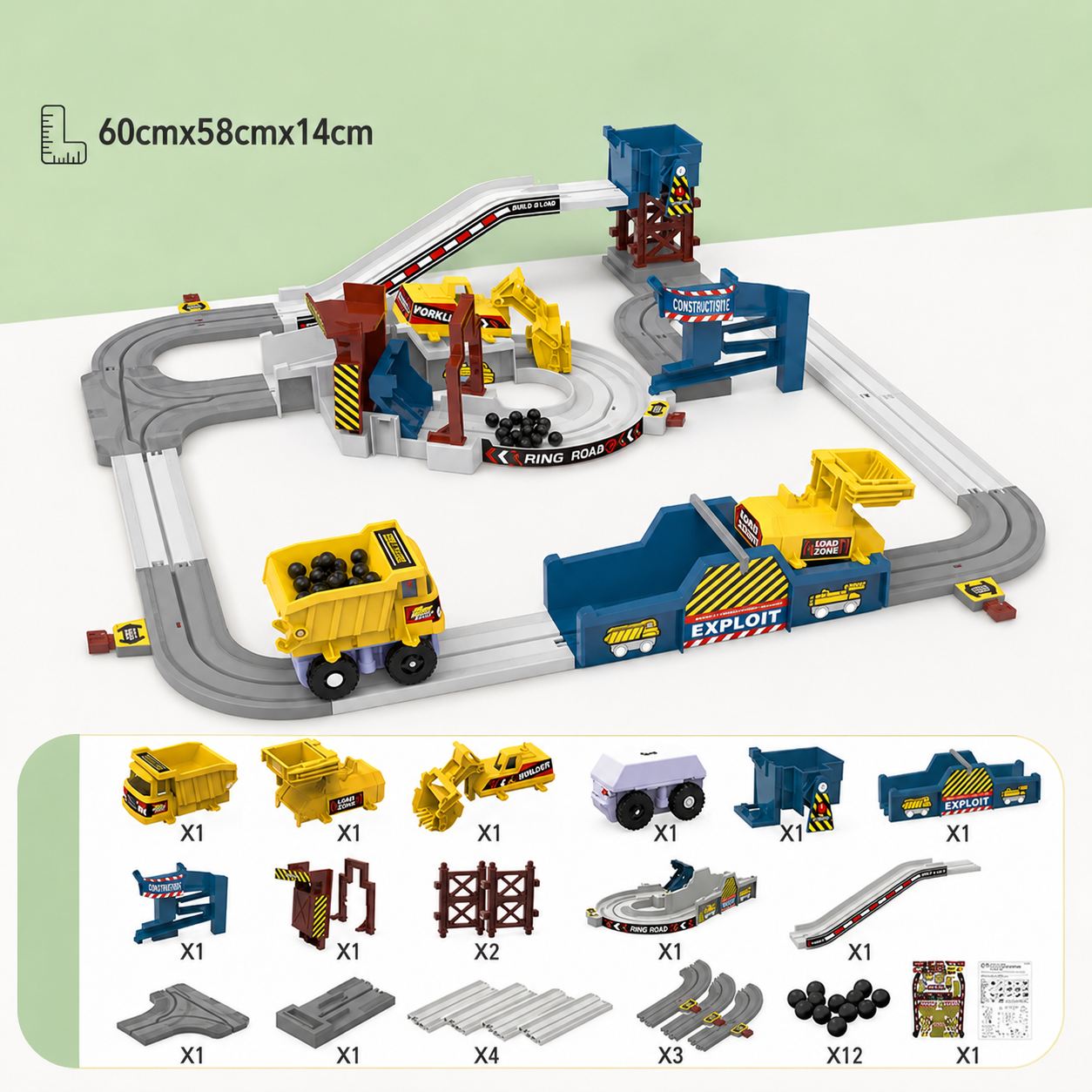 Construction Adventure Electric Track Set