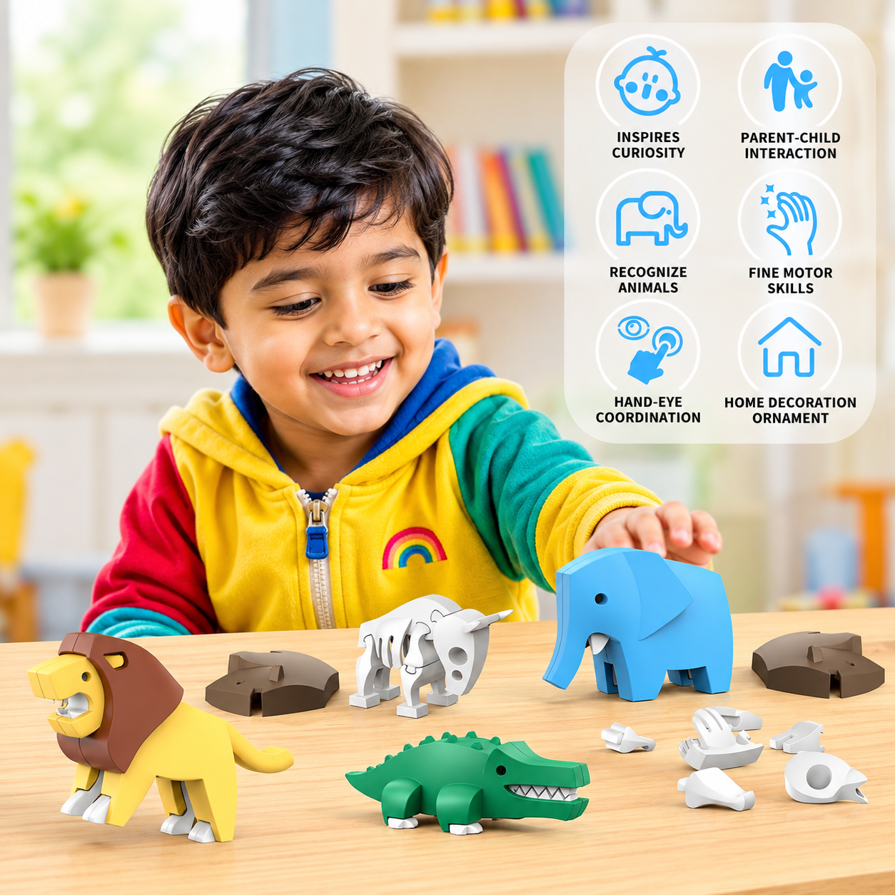 Magnetic 3D Animal Building & Puzzle Set