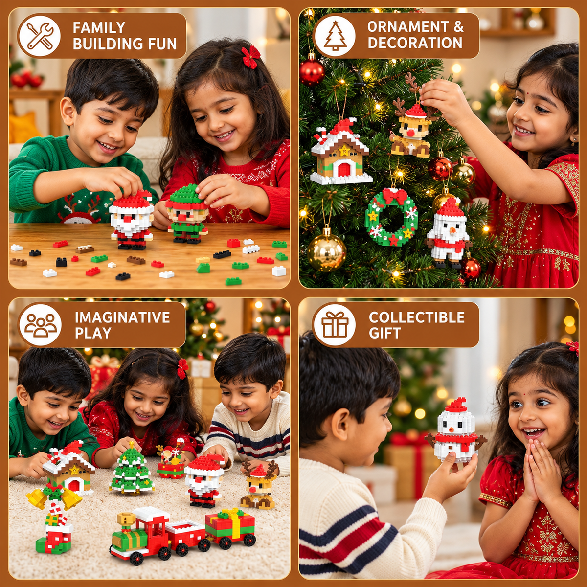 DIY Christmas Building Block Set – 12 Festive Figures