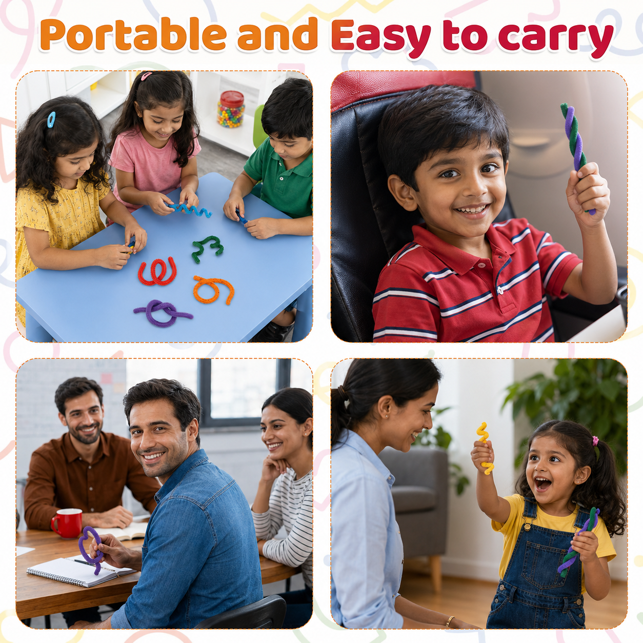 Sensory Fidget Massage Sticks – 8-Piece Sensory Toy Set