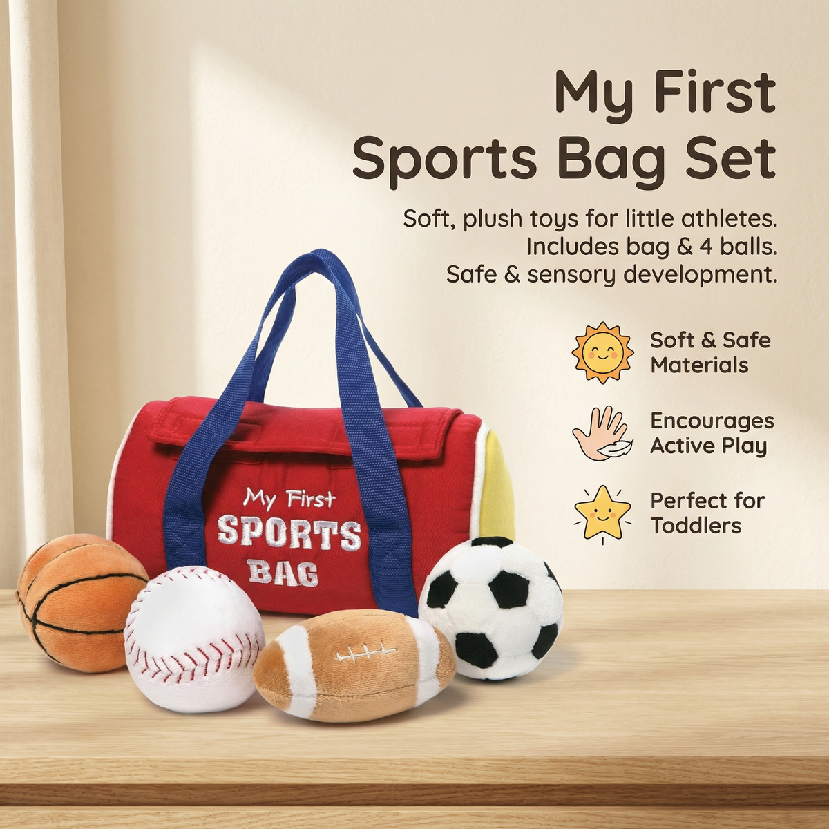 My First Sports Plush Bag Playset