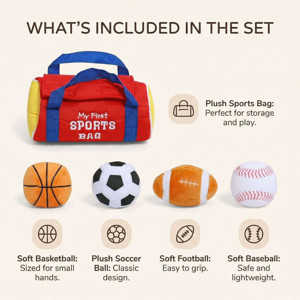My First Sports Plush Bag Playset