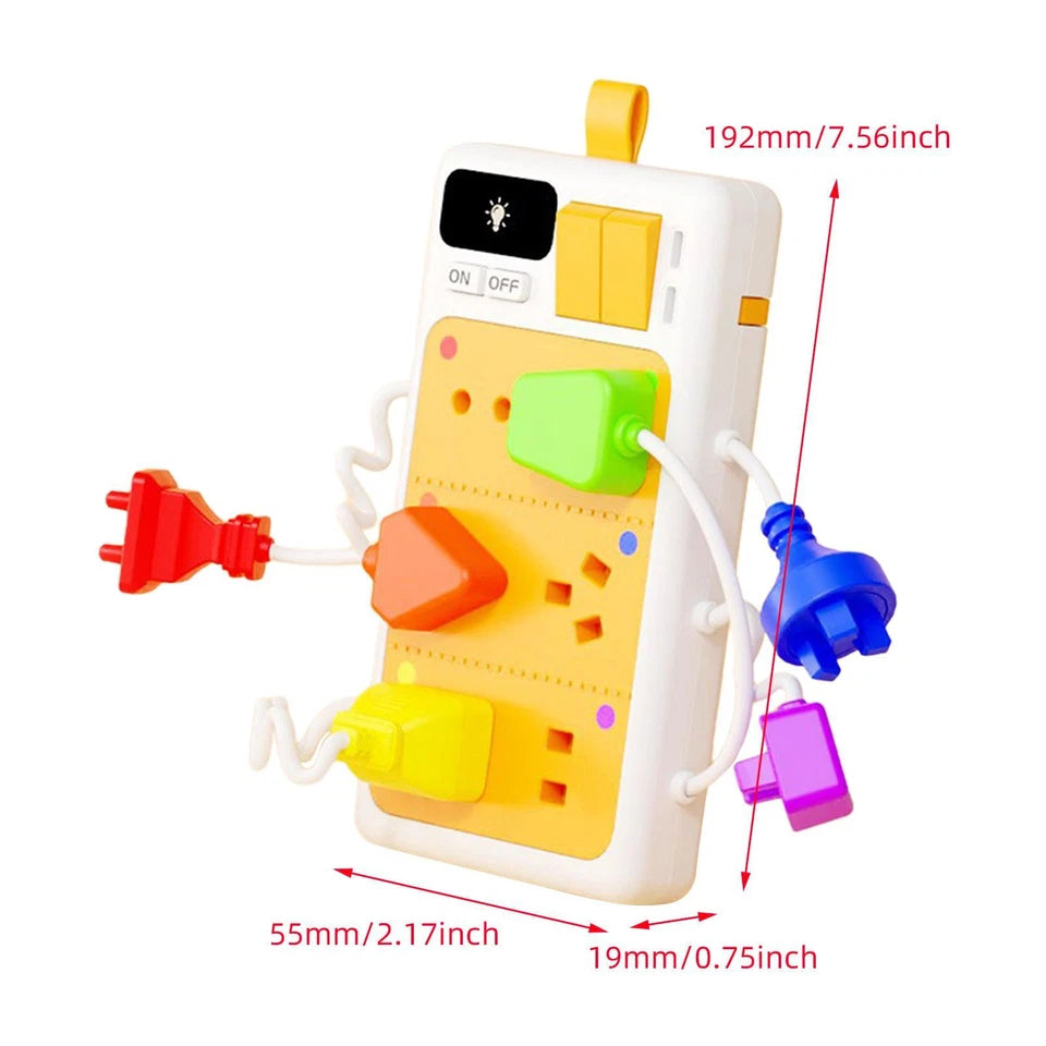 Montessori Plug & Play Busy Board for Toddlers with Light & Sound