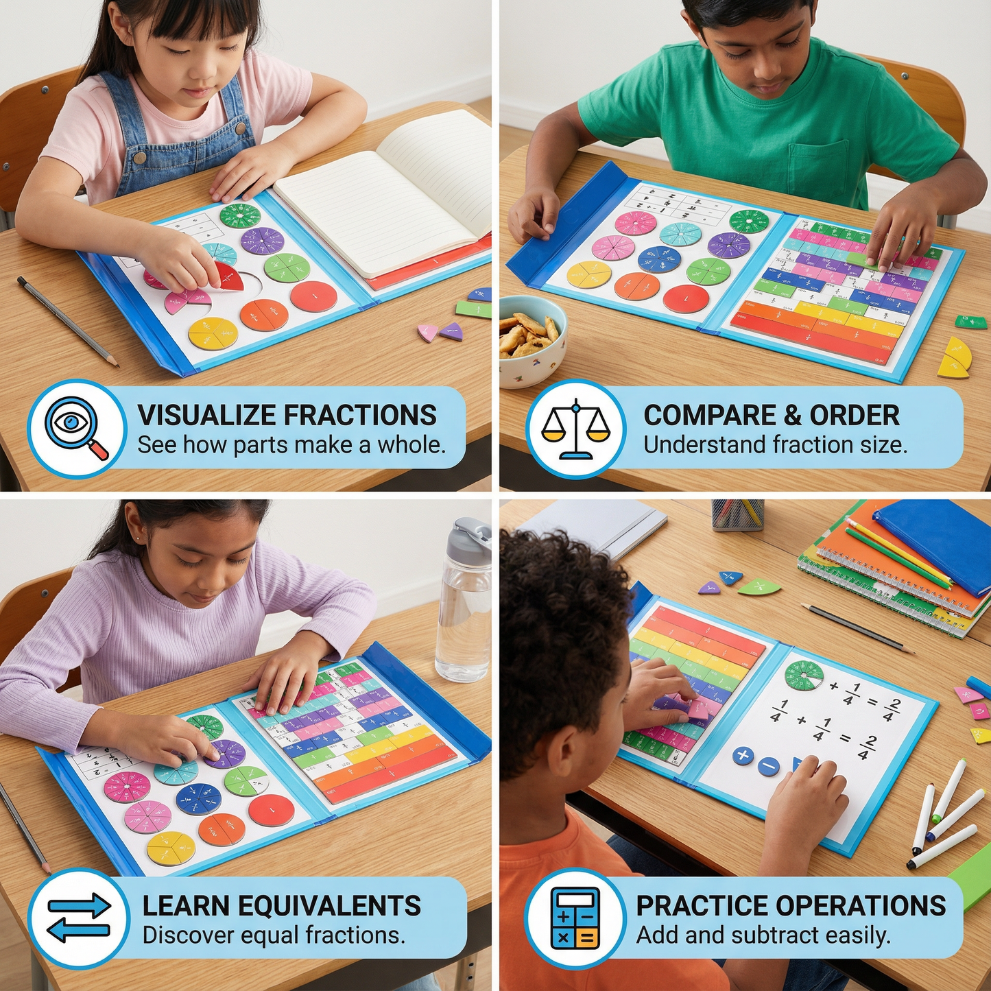Magnetic Fraction Learning Set – 102 Piece Educational Math Kit