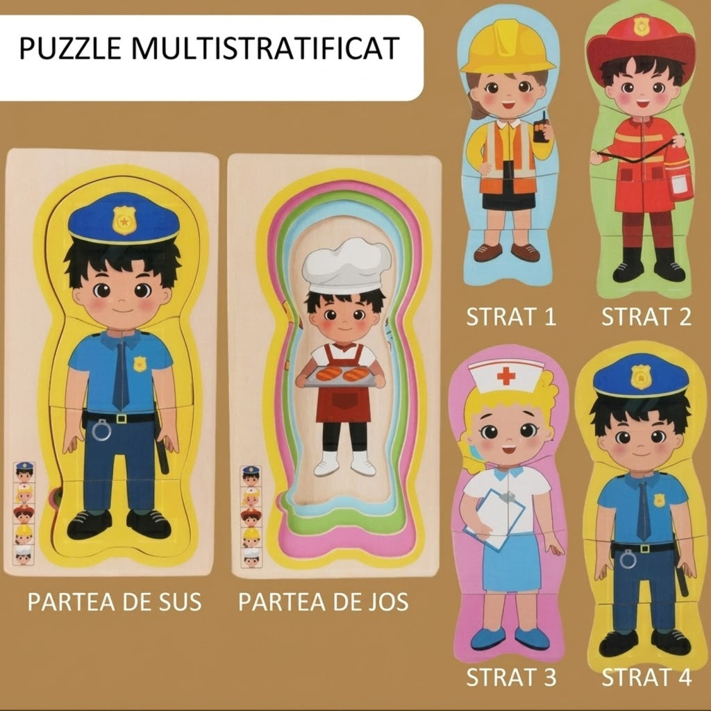 Wooden Layered Professions Puzzle