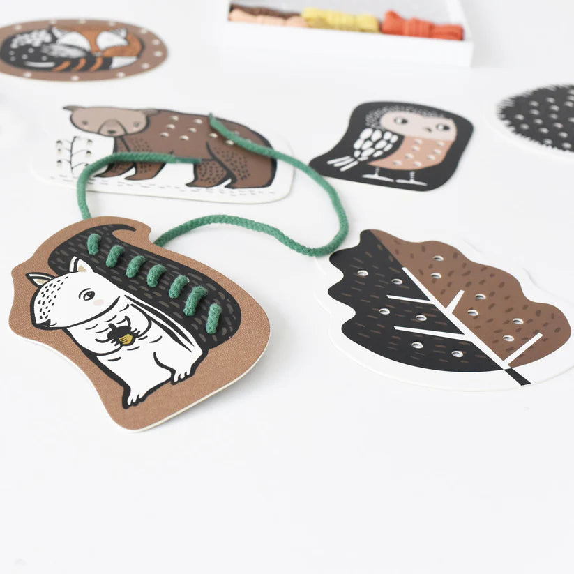 Woodland Animal Lacing Cards